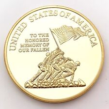 U.S.A Coin Marine Corps Hero Gold Plated Military Commemorative Challenge Coins picture
