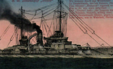 SMS Posen German Imperial Navy Battleship WWI c.1910s Vintage Postcard Art picture