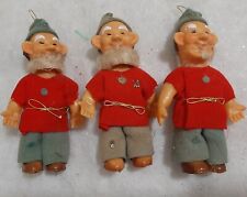 Vintage Japan Christmas Elf Elves Gnome Lot  Plastic Felt Mid Century   picture