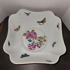 Vintage Vista Alegre Mottahedeh Porcelain Bowl- Colorful Flowers And Butterflies picture