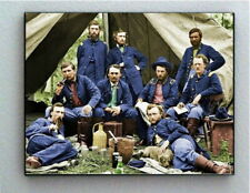 Rare Framed COLOR 1863 Civil War Union Soldiers Vintage Photo Jumbo Giclée Print picture
