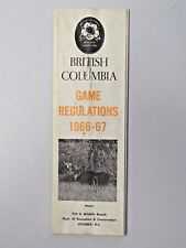 Vintage 1966 - 1967 British Columbia Game Regulations Brochure picture