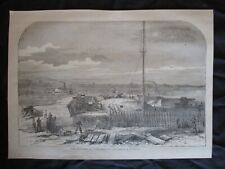 1898 Civil War Print - Fort Prentiss, At Cairo, Illinois - I COMBINE SHIPPING picture