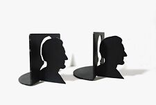Vintage Abraham Lincoln Silhouette Metal Steel Cut Bookends picture