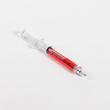 NOVELTY SYRINGE PENS spooky goth emo pagan nurse doctor RED £1.20 halloween picture