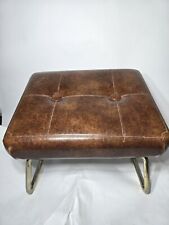 1960s 1970s Pearl Wick Leg Lounger Adjustable Ottoman MCM Foot Stool Dark Brown  picture