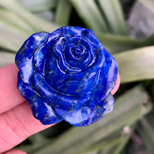 Natural Lapis Lazuli Rose Flower Hand Carved Crystal Stone Heal Home Decor Gift picture