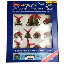 vintage musical christmas bells NIB 10 Light Up Joy Bright Retro  picture
