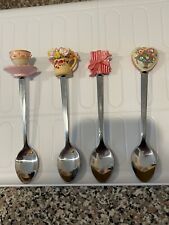 vintage stainless steel decorative teaspoons, set of 4 picture