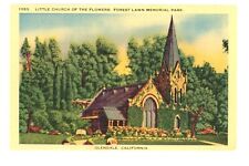 Vintage Postcard Glendale California Little Church Flowers Forest Lawn Memorial picture