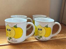 Vintage Lot of 4 Daekor Marked Nancy Lynn Signed Yellow Lemons w Face Ceramic Co picture