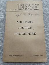 WWII 1945 US War Department TM 27-255 Military Justice Procedure picture