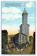 c1910s Looking Up James Street Wesler Way Pioneer Square Seattle WA Car Postcard picture