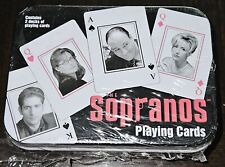 New Vintage HBO The Sopranos TV Playing 2 Card Deck Set Sealed* Tin Case Rare picture