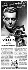 1935 Vitalis barber hair tonic men 60 sec workout vintage photo Print Ad adL70 picture