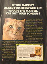 PRINT AD 1976 Purina Meow Mix Dry Food So Good Ask By Name - Cat Got Your Tongue picture