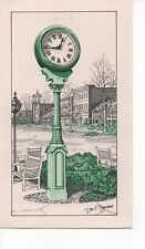 Postcard PA Manheim Pennsylvania Town Clock Artist Drawing Dan Barthold 1992 T6 picture