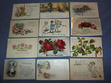 VINTAGE 33 EARLIER  1900S BIRTHDAY GREETINGS POSTCARDS LOT picture
