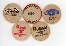 lot of 5 different Casino  Wood Wooden Token Chips picture