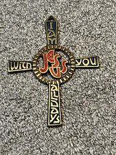 Vintage Terra Sancta Guild Wall Hanging Brass Cross I AM ALWAYS WITH YOU JESUS  picture