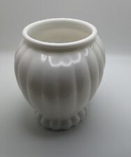 Vintage Milk Glass Oval Floral Vase Wedding 1960s White Decor  picture