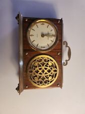 Vintage Remembrance Swiss Music Alarm Clock  in Brass Case with Real Wood picture