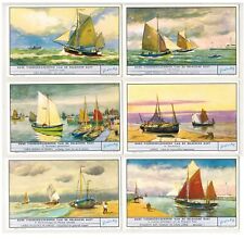 Liebig S1583 Set 6 Cards Old Fishing Boats on the Belgian Coast Flemish Ed. 1954 picture