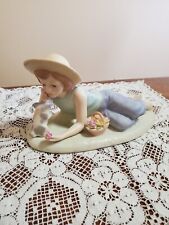 Lenox Easter Girl Bunny Flower Meadow Figurine Springtime Daydreams NEW No Box picture