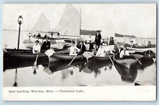 Waconia Minnesota MN Postcard Boat Landing Clearwater Lake Canoeing Boat 1907 picture