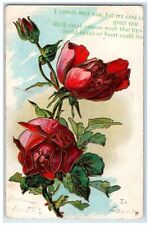 Wayside Illinois IL Postcard Red Roses Flowers Embossed 1912 Posted Antique picture