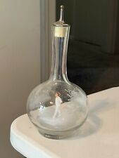 Beautiful Antique Clear Mary Gregory Glass Barber Bottle 8” picture