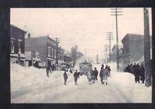 REAL PHOTO IRONWOOD MICHIGAN DOWNTOWN STREET SCENE SNOW POSTCARD COPY picture