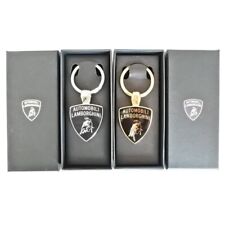 Set of 2 OFFICIAL Lamborghini Silver & Gold Keyring key holder keychain W/Box picture