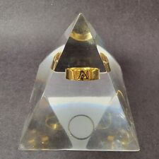 Scottish Rite 14th Degree Masonic Ring in Lucite Pyramid Paperweight picture