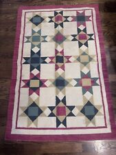 Vintage Hand Woven Navajo Southwestern Wool Rug 42x65 Red Green Blue BH picture