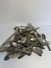 VTG 55 Pcs Stainless Silverplate Spoons Crafting Flatware Silverware Random Lot picture