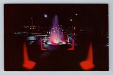 Duluth MN-Minnesota New Civic Center Fountain By Night Antique Vintage Postcard picture