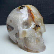781g Natural Crystal Specimen. Geode Agate. Hand-carved. Exquisite Skull.gift.QJ picture