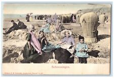 c1905 Beach View Sands Families Hague Netherlands Unposted Antique Postcard picture