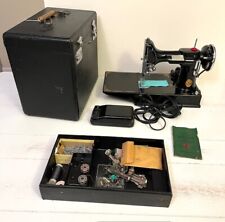 Vintage Singer 221 Sewing Machine w/Accessories and case picture