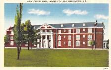 Greenwood, SC South Carolina LANDER COLLEGE~Chipley Hall ca1940's Linen Postcard picture