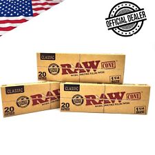 RAW Natural 1 1/4 Preroll Cones Rolling Papers 3 Boxes 20 Count picture