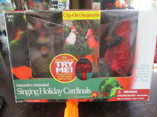 NIB 2001 GEMMY INTERACTIVE ANIMATED SINGING HOLIDAY CARDINALS,MOTION,CLIP ON++++ picture