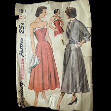 Vintage 1949 SIMPLICITY 2817 Pattern Dress & Bolero Sz 14 / Bust 32” picture