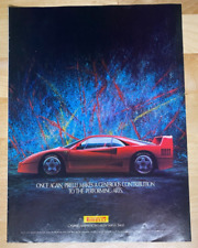 1988 Pirelli Tires Original Magazine Advertisement Small Poster, Ferrari F40 picture