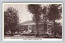 Syracuse IN-Indiana, Public Library Building Vintage Souvenir Postcard picture
