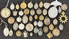 LOT OF 43 Mixed Vintage Christian Catholic Religious Medals Medallions Pendants picture