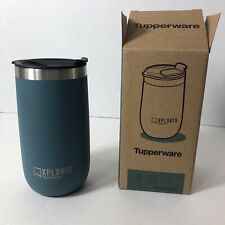 Tupperware Xploris Thermal Tumbler 12 Oz 350 ml Cup Teal Green Travel Lid C1 picture