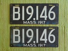 1917 Massachusetts Commercial License Plate MA Tag B19,146 Pair 17 Truck Tag picture
