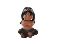 Ceramic Indian Boy Child Native American Folk Art Small Figure picture